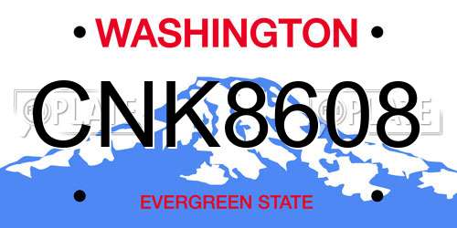 CNK8608 Washington License Plate