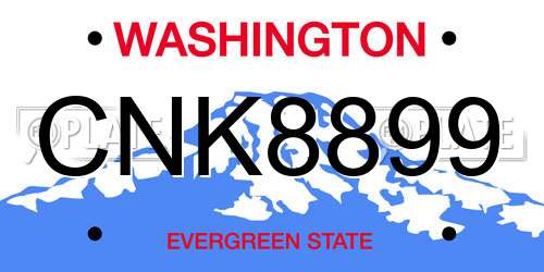CNK8899 Washington License Plate