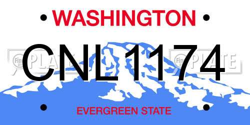 CNL1174 Washington License Plate