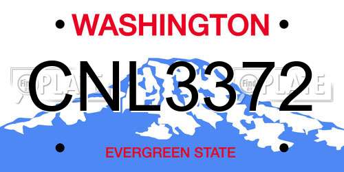 CNL3372 Washington License Plate