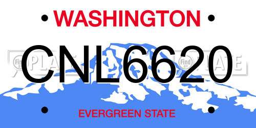 CNL6620 Washington License Plate