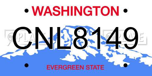 CNL8149 Washington License Plate