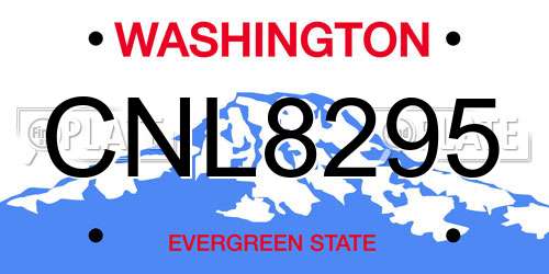 CNL8295 Washington License Plate