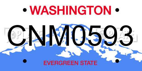 CNM0593 Washington License Plate