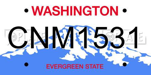 CNM1531 Washington License Plate