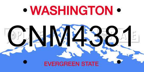 CNM4381 Washington License Plate