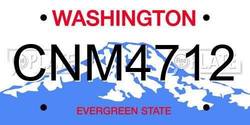 CNM4712 Washington License Plate