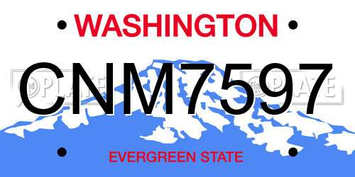 CNM7597 Washington License Plate