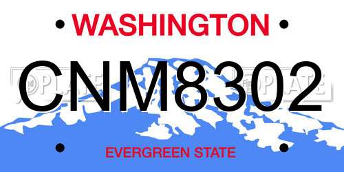 CNM8302 Washington License Plate