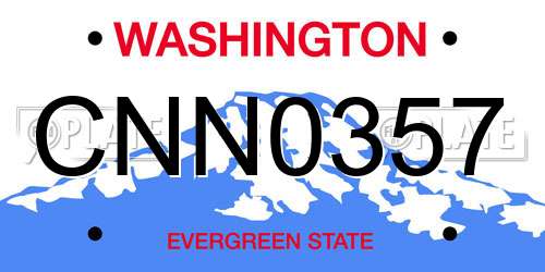 CNN0357 Washington License Plate