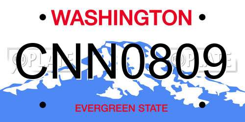 CNN0809 Washington License Plate