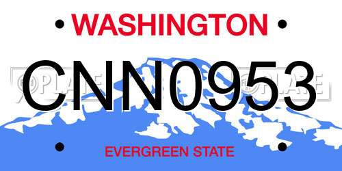 CNN0953 Washington License Plate