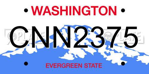 CNN2375 Washington License Plate