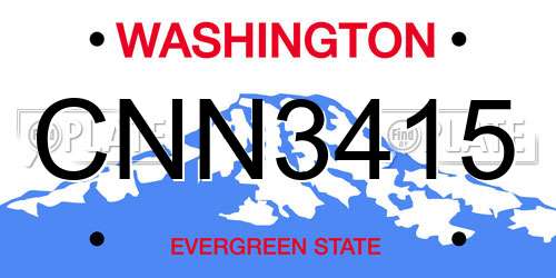 CNN3415 Washington License Plate