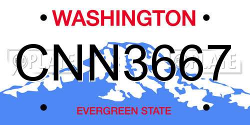 CNN3667 Washington License Plate