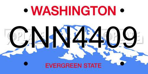 CNN4409 Washington License Plate