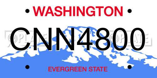 CNN4800 Washington License Plate