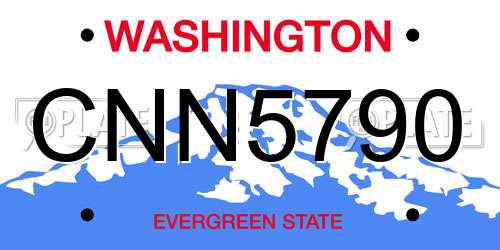 CNN5790 Washington License Plate