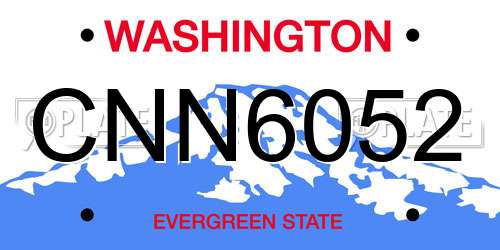 CNN6052 Washington License Plate