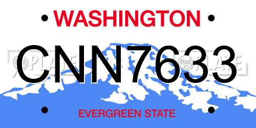 CNN7633 Washington License Plate