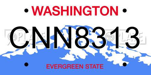 CNN8313 Washington License Plate