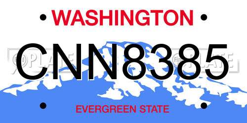 CNN8385 Washington License Plate