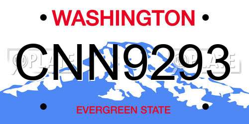 CNN9293 Washington License Plate
