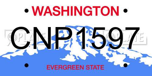 CNP1597 Washington License Plate