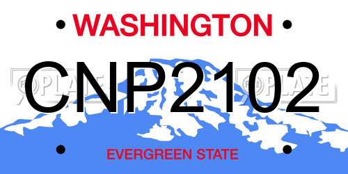CNP2102 Washington License Plate