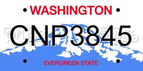 CNP3845 Washington License Plate