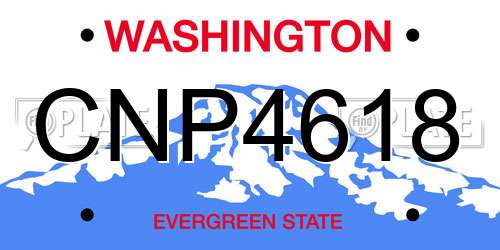 CNP4618 Washington License Plate