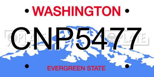 CNP5477 Washington License Plate