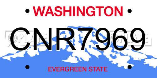 CNR7969 Washington License Plate