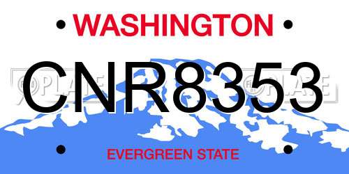 CNR8353 Washington License Plate