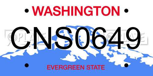 CNS0649 Washington License Plate