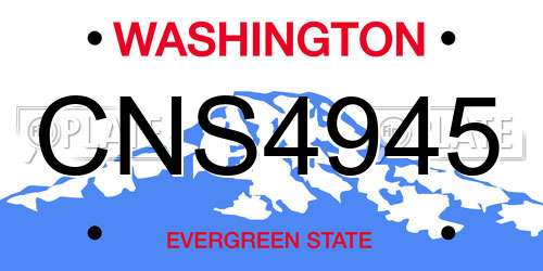 CNS4945 Washington License Plate
