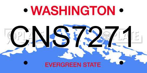 CNS7271 Washington License Plate