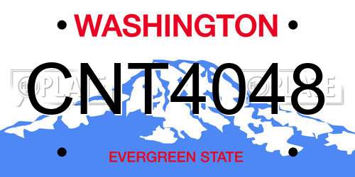 CNT4048 Washington License Plate