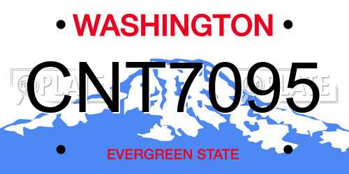 CNT7095 Washington License Plate