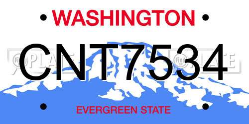 CNT7534 Washington License Plate