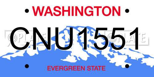 CNU1551 Washington License Plate