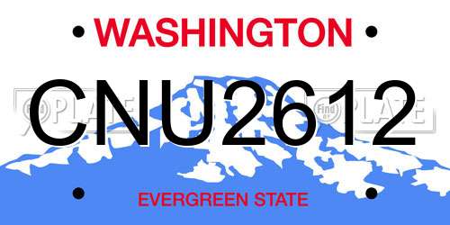 CNU2612 Washington License Plate