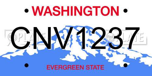 CNV1237 Washington License Plate