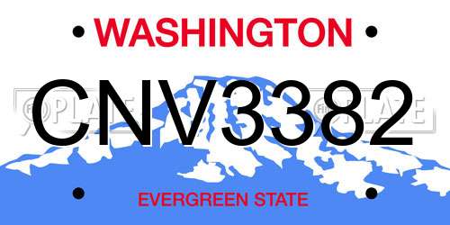 CNV3382 Washington License Plate