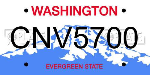 CNV5700 Washington License Plate