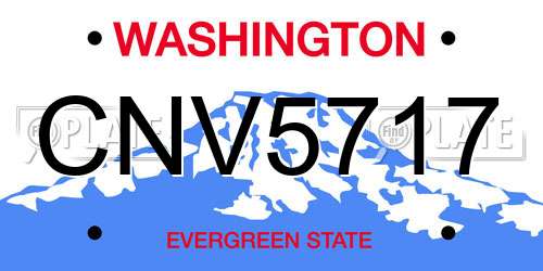 CNV5717 Washington License Plate