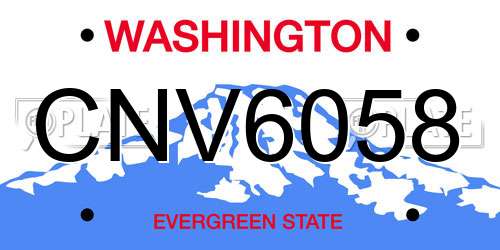CNV6058 Washington License Plate