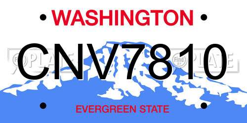 CNV7810 Washington License Plate