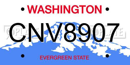 CNV8907 Washington License Plate