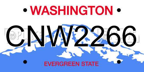 CNW2266 Washington License Plate